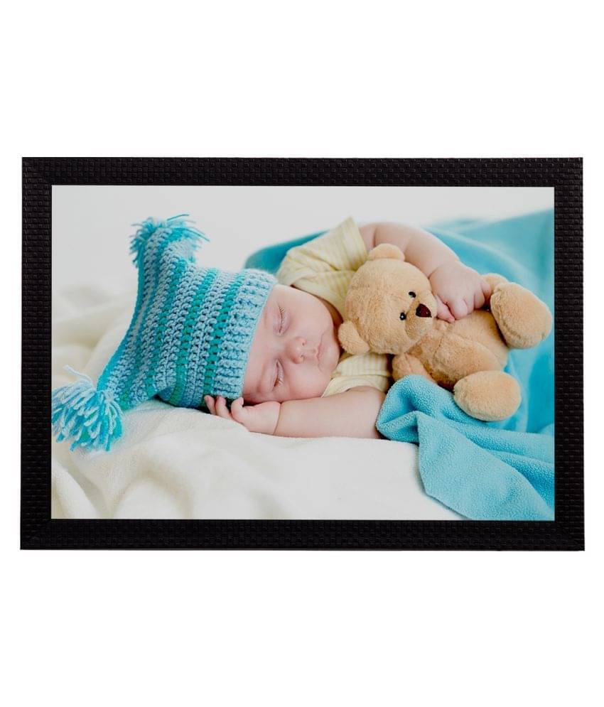 eCraftIndia Off-White & Blue Cute Baby Satin Matt Textured UV Wall Art eCraftIndia Off-White & Blue Cute Baby Satin Matt Textured UV Wall Art