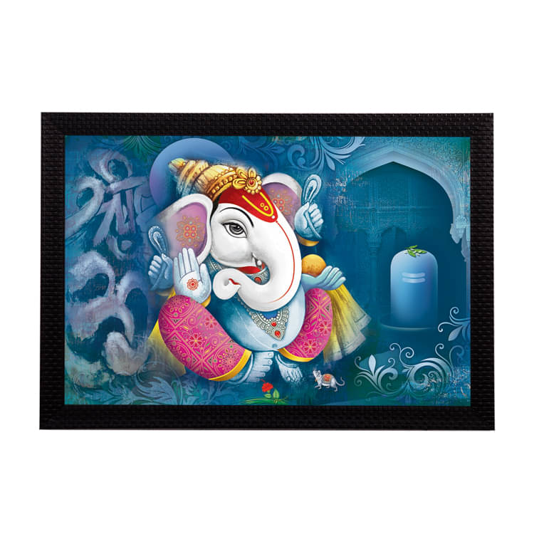     			eCraftIndia Multicoloured Lord Ganesha UV Wall Art