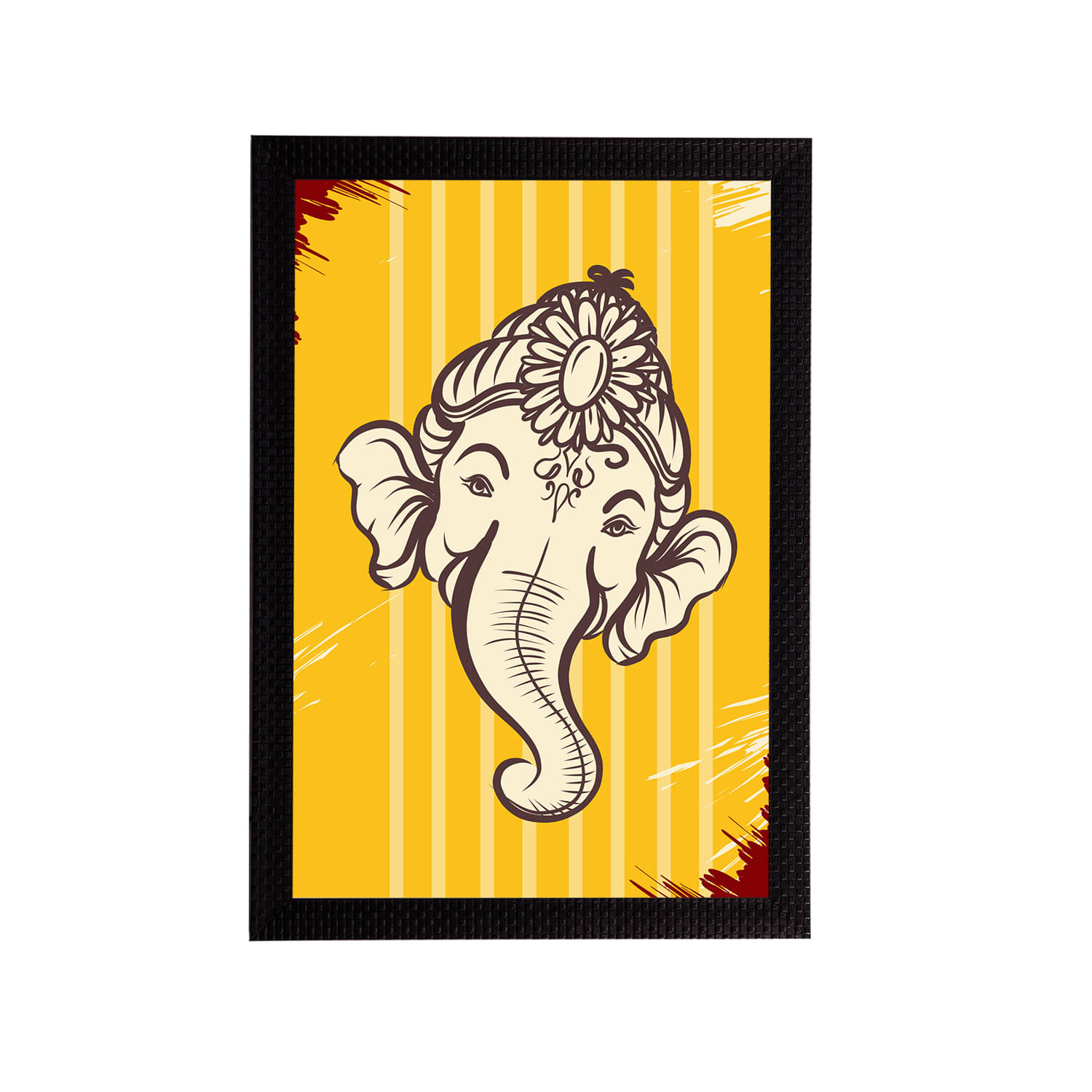 eCraftIndia Yellow & Cream-Coloured Lord Ganesha Satin Matt Textured UV Wall Art     			eCraftIndia Yellow & Cream-Coloured Lord Ganesha Satin Matt Textured UV Wall Art