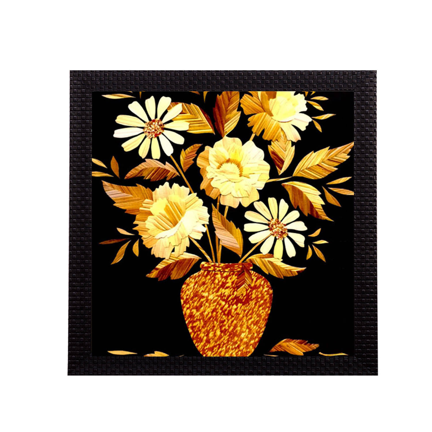     			eCraftIndia Multicoloured Floral UV Wall Art