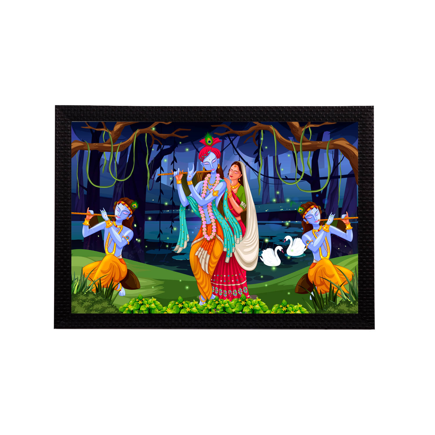     			eCraftIndia Lord Krishna Satin Matt Texture UV Art Painting