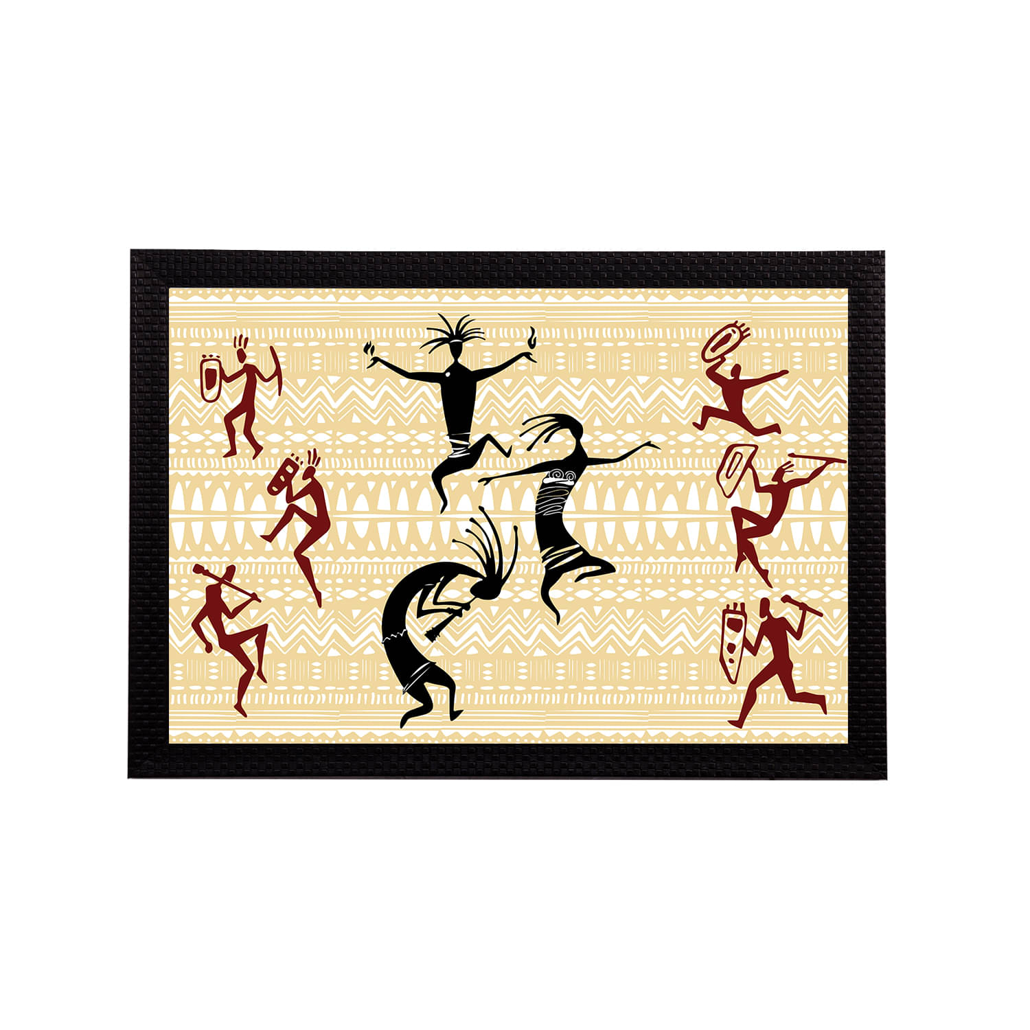 eCraftIndia Black & Maroon Tribal Theme Satin Matt Textured UV Wall Art eCraftIndia Black & Maroon Tribal Theme Satin Matt Textured UV Wall Art