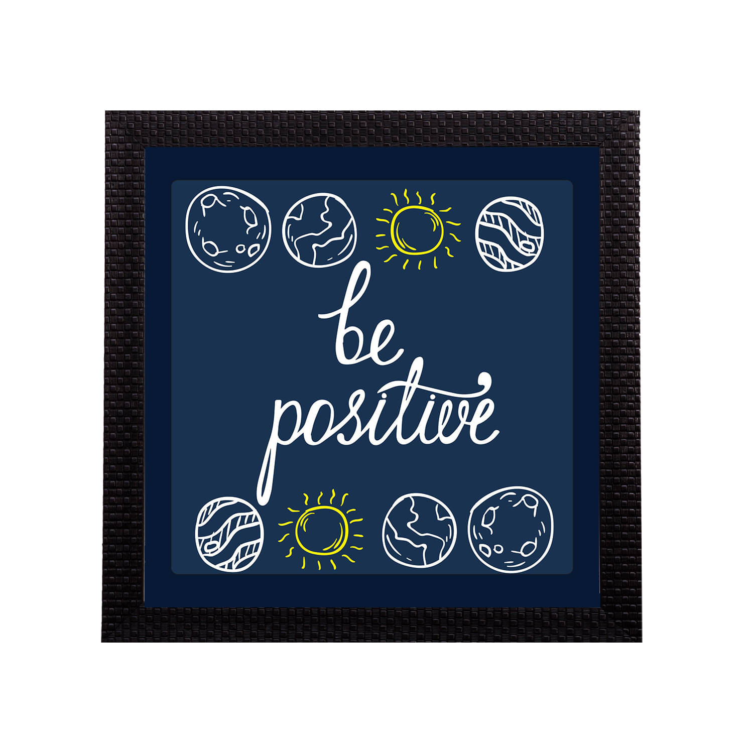 eCraftIndia Black & Blue "Be Positive "Motivational Quote Satin Matt Texture UV Art Painting eCraftIndia Black & Blue "Be Positive "Motivational Quote Satin Matt Texture UV Art Painting