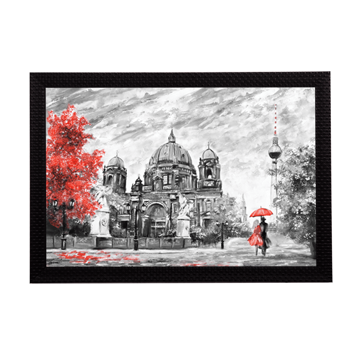 eCraftIndia Artistic Europe Street View Satin Matt Texture UV Art Painting eCraftIndia Artistic Europe Street View Satin Matt Texture UV Art Painting