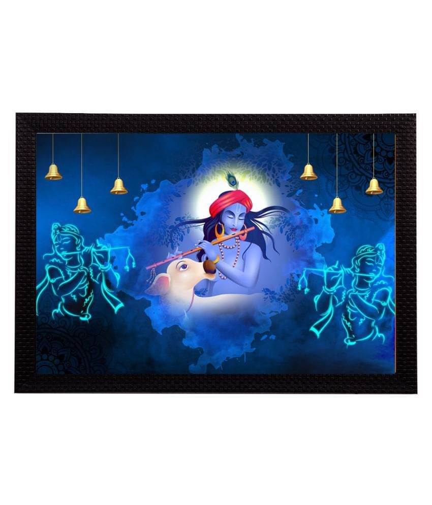 eCraftIndia Lord Krishna Satin Matt Texture UV Art Painting eCraftIndia Lord Krishna Satin Matt Texture UV Art Painting