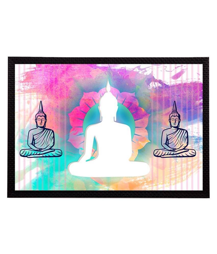 eCraftIndia Multicoloured Meditating Lord Buddha Satin Matt Textured UV Wall Painting eCraftIndia Multicoloured Meditating Lord Buddha Satin Matt Textured UV Wall Painting