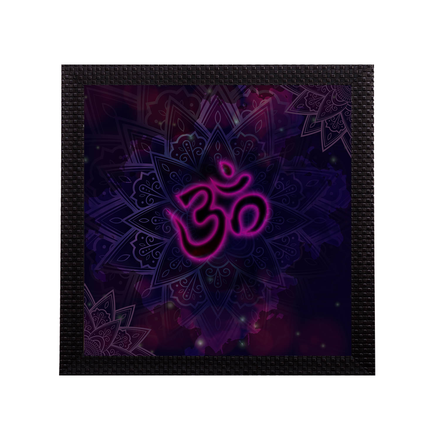     			eCraftIndia Blue & Purple Om Symbol Satin Matt Textured UV Art Painting