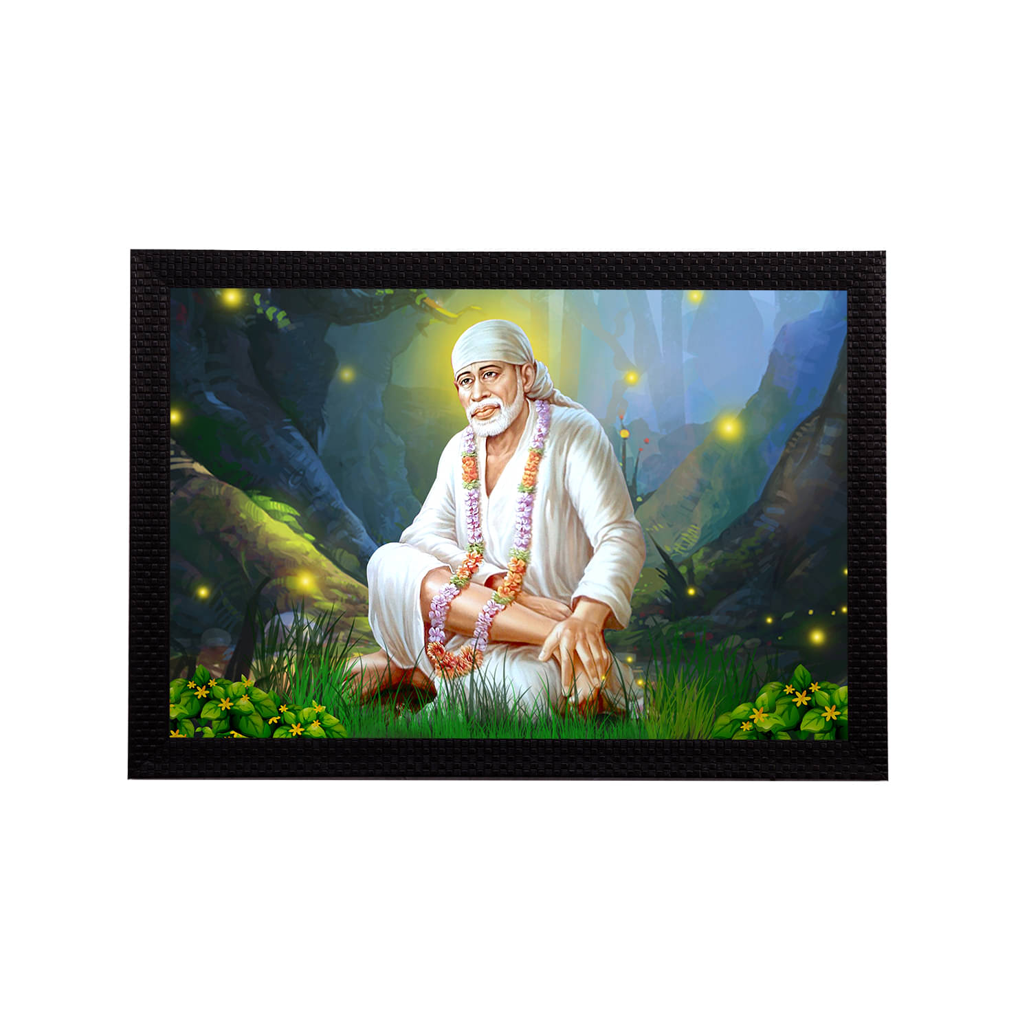     			eCraftIndia Sai Baba Satin Matt Texture UV Art Painting