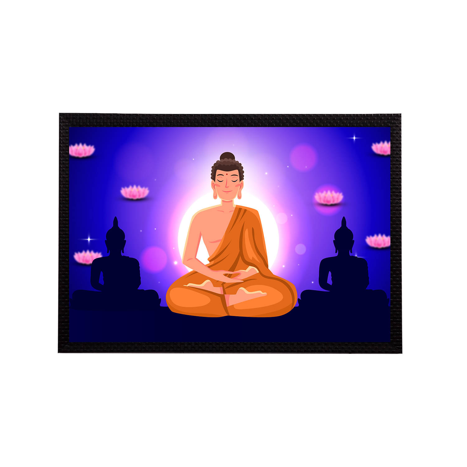 eCraftIndia Multicoloured Meditating Lord Buddha Satin Matt Texture UV Wall Art eCraftIndia Multicoloured Meditating Lord Buddha Satin Matt Texture UV Wall Art