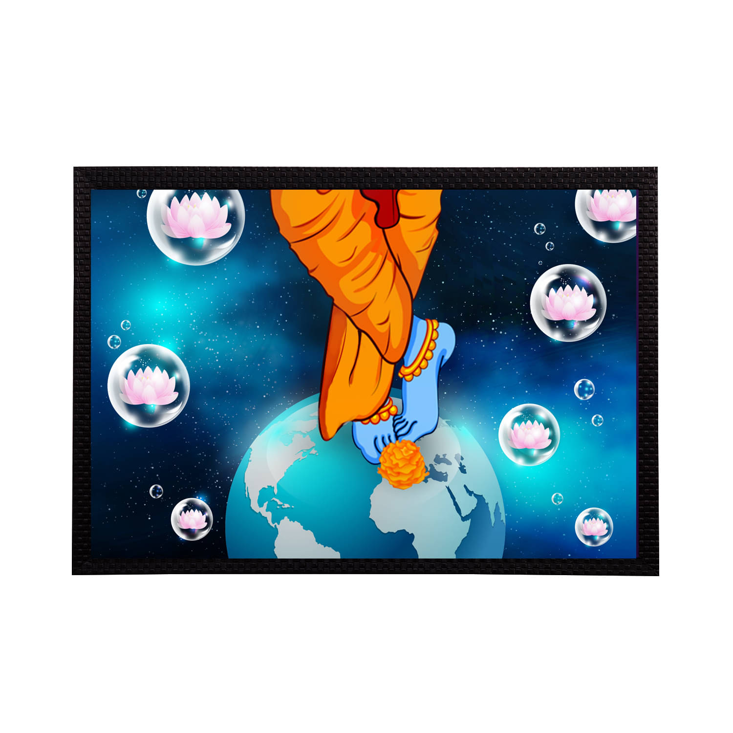     			eCraftIndia Lord Krishna Satin Matt Texture UV Art Painting