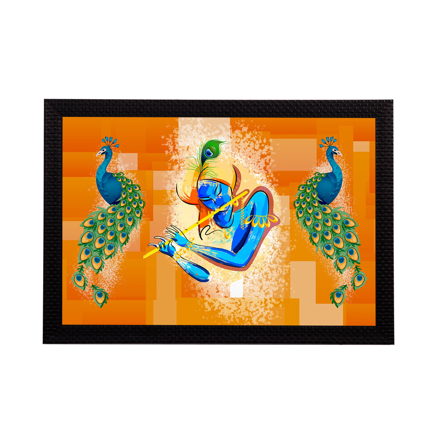 eCraftIndia Multi-Coloured Satin Matt Texture Lord Krishna UV Wall Art eCraftIndia Multi-Coloured Satin Matt Texture Lord Krishna UV Wall Art