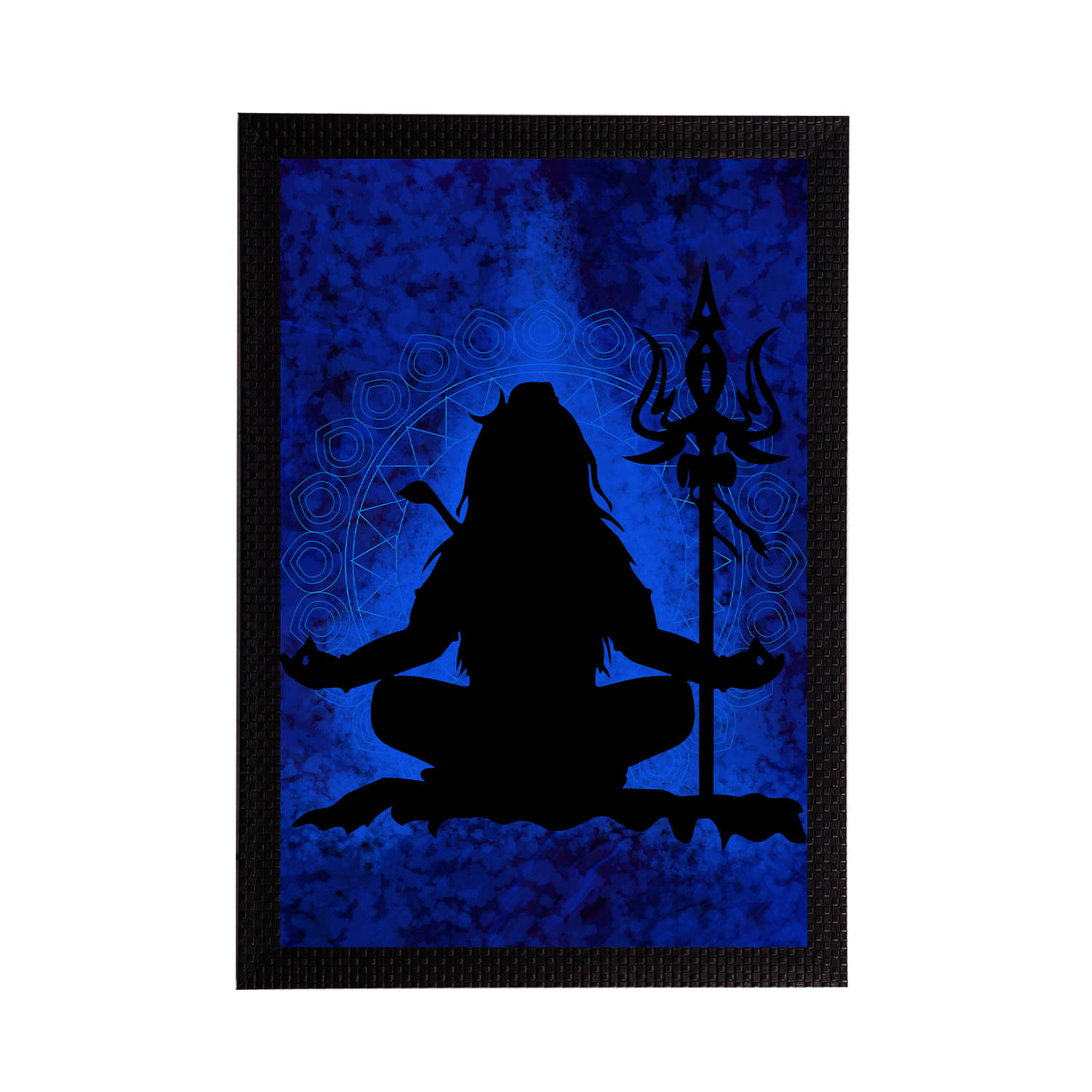     			eCraftIndia Blue & Black Lord Shiva Satin Matt Textured UV Wall Art
