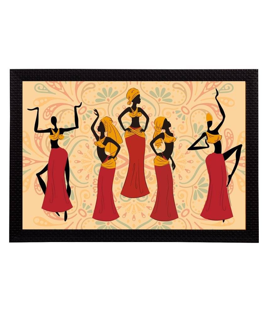 eCraftIndia Cream-Coloured & Red Tribal Theme Satin Matt Textured UV Wall Art eCraftIndia Cream-Coloured & Red Tribal Theme Satin Matt Textured UV Wall Art