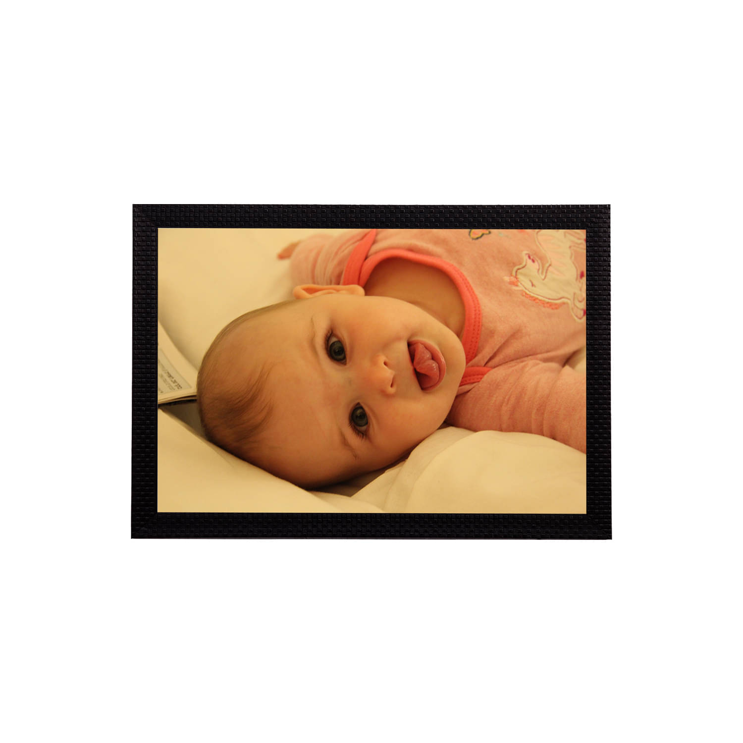 eCraftIndia Pink & Off-White Cute Baby Satin Matt Textured UV Wall Art eCraftIndia Pink & Off-White Cute Baby Satin Matt Textured UV Wall Art