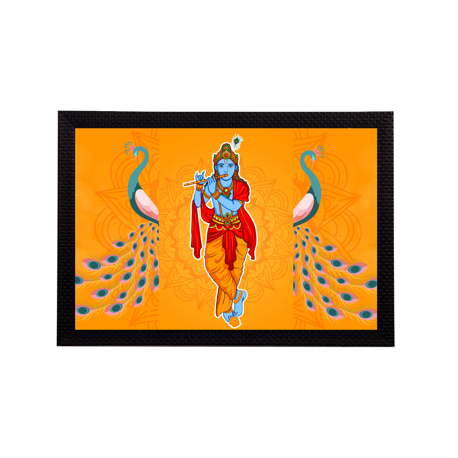     			eCraftIndia Lord Krishna Satin Matt Texture UV Art Painting