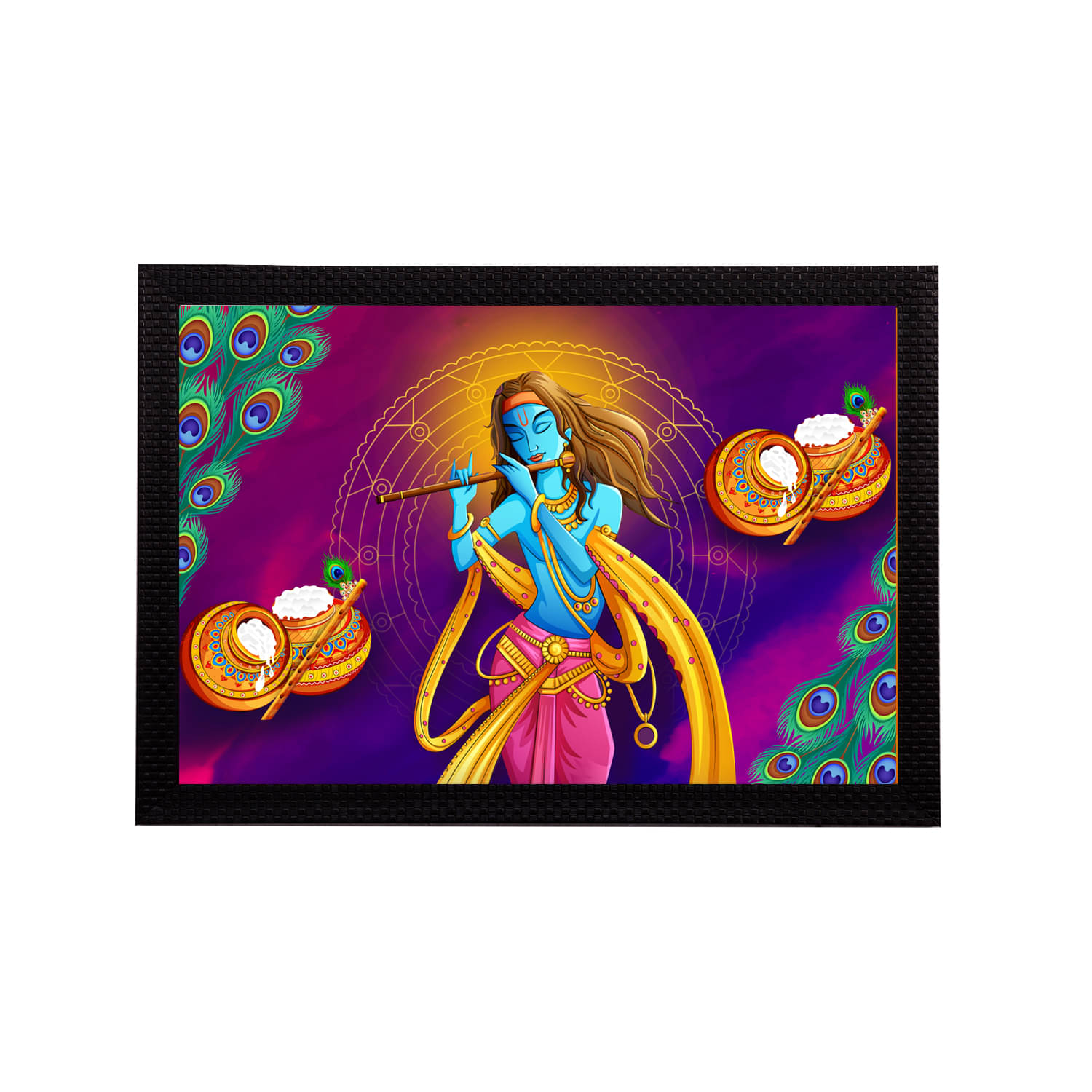 eCraftIndia Lord Krishna Satin Matt Texture UV Art Painting eCraftIndia Lord Krishna Satin Matt Texture UV Art Painting