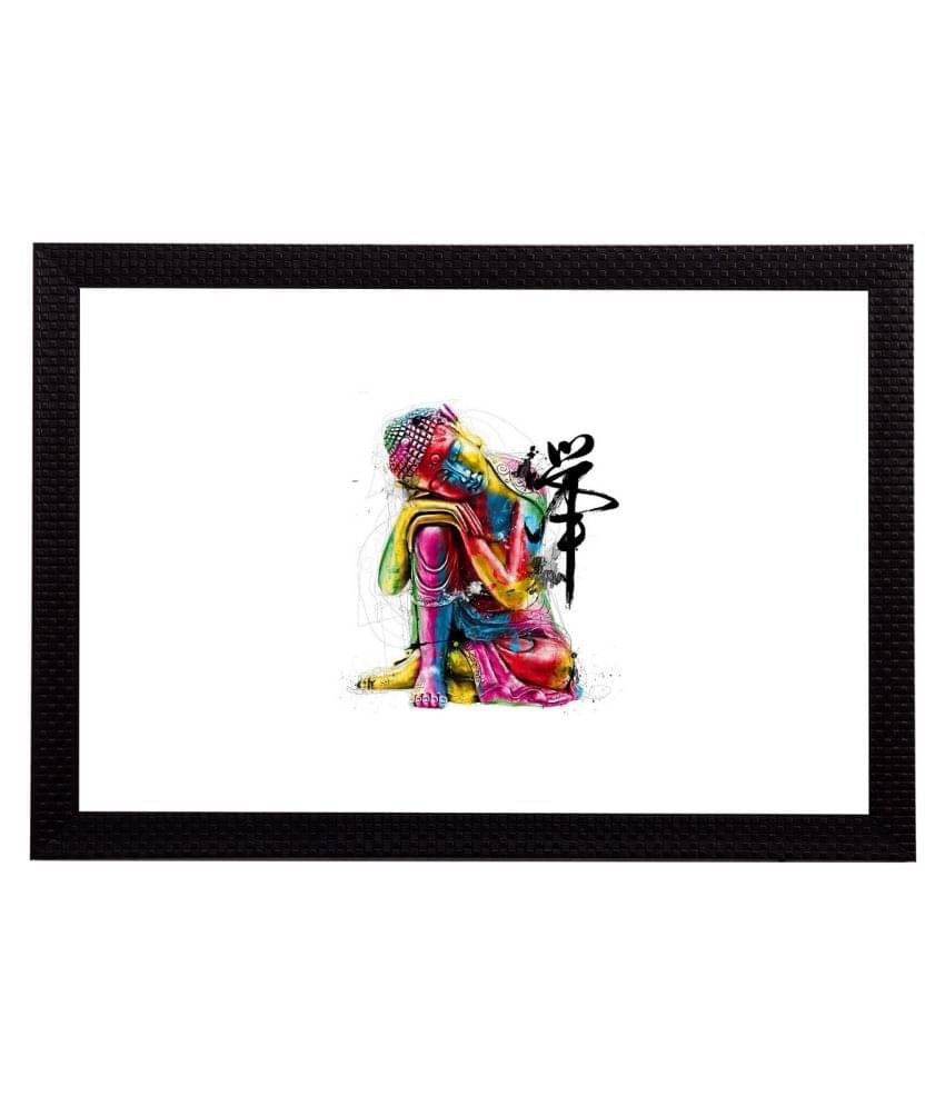     			eCraftIndia Multicoloured Lord Buddha UV Wall Art