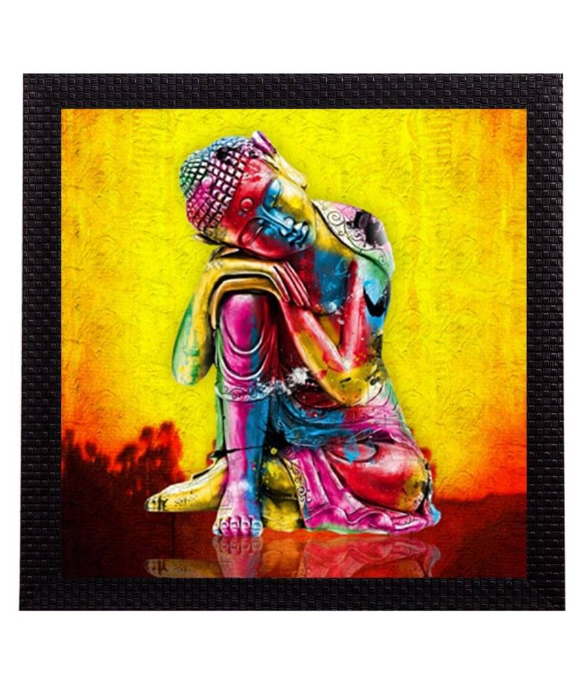     			eCraftIndia Multicoloured Laughing Buddha Matt Texture UV Art Painting