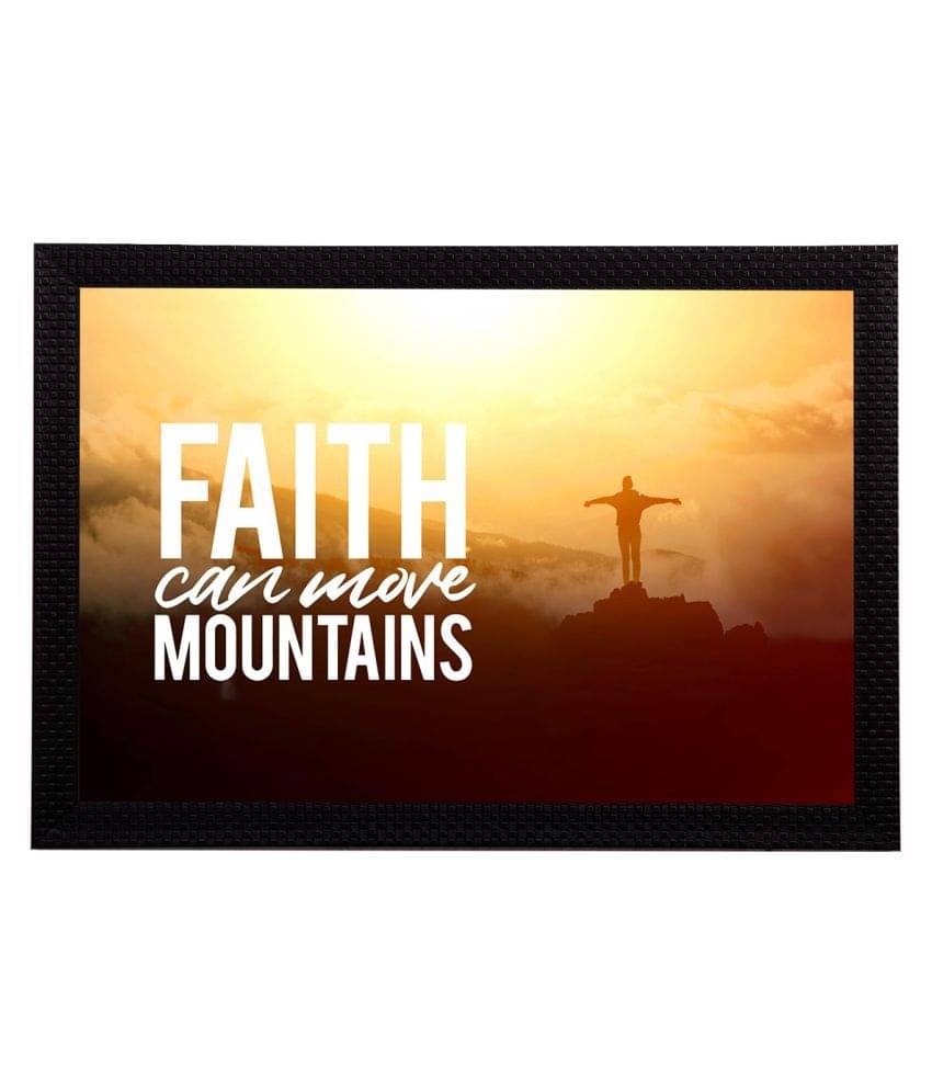 eCraftIndia Brown & White "Faith Can Move Mountains" Motivational Quote Satin Matt Texture UV Art Painting eCraftIndia Brown & White "Faith Can Move Mountains" Motivational Quote Satin Matt Texture UV Art Painting