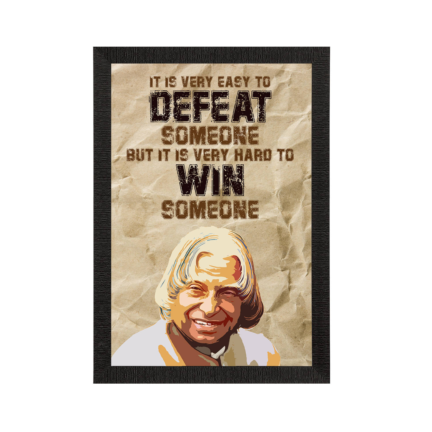 eCraftIndia Beige & Black A. P. J. Abdul Kalam Motivational Quote UV Wall Painting     			eCraftIndia Beige & Black A. P. J. Abdul Kalam Motivational Quote UV Wall Painting