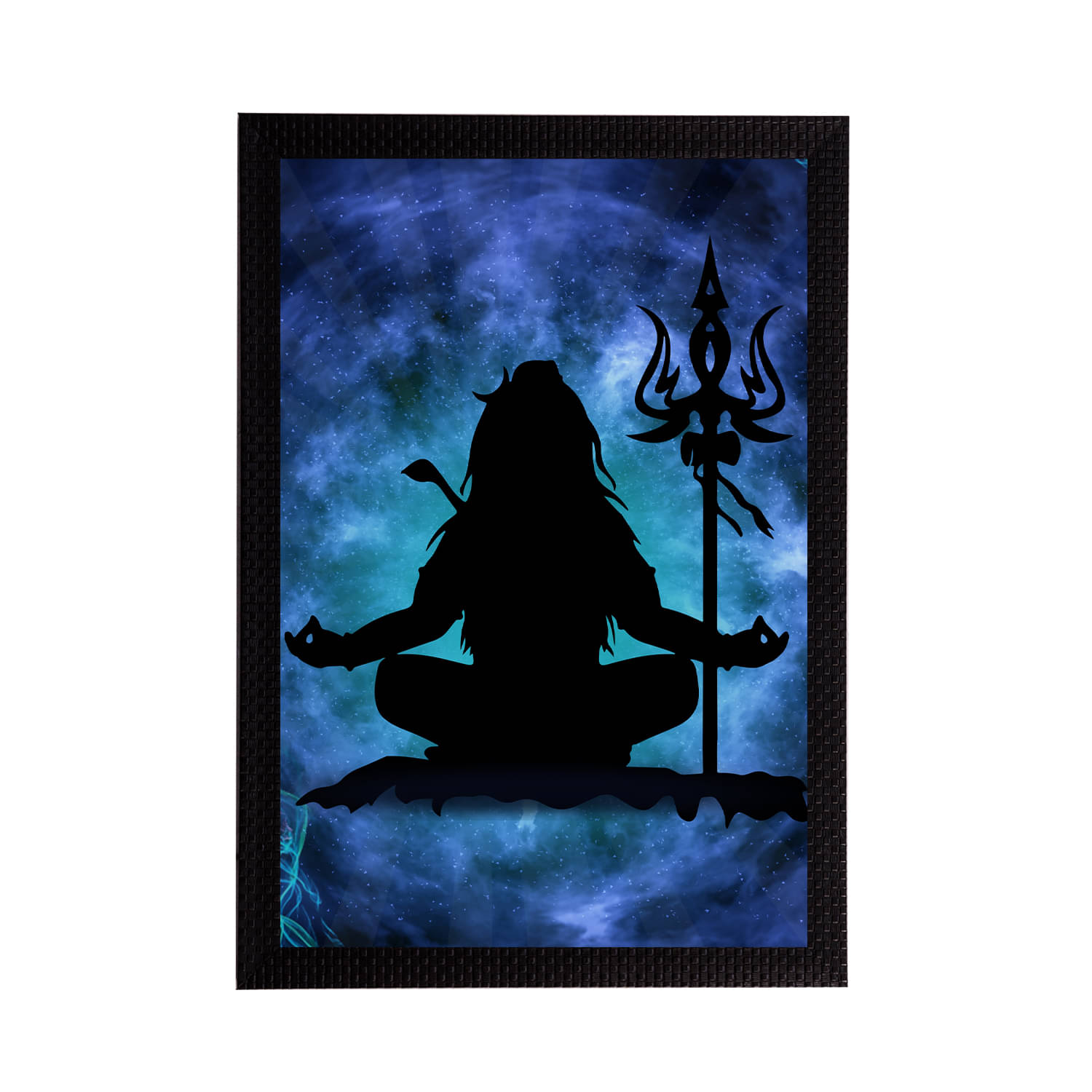     			eCraftIndia Blue & Black Lord Shiva Satin Matt Textured UV Wall Art