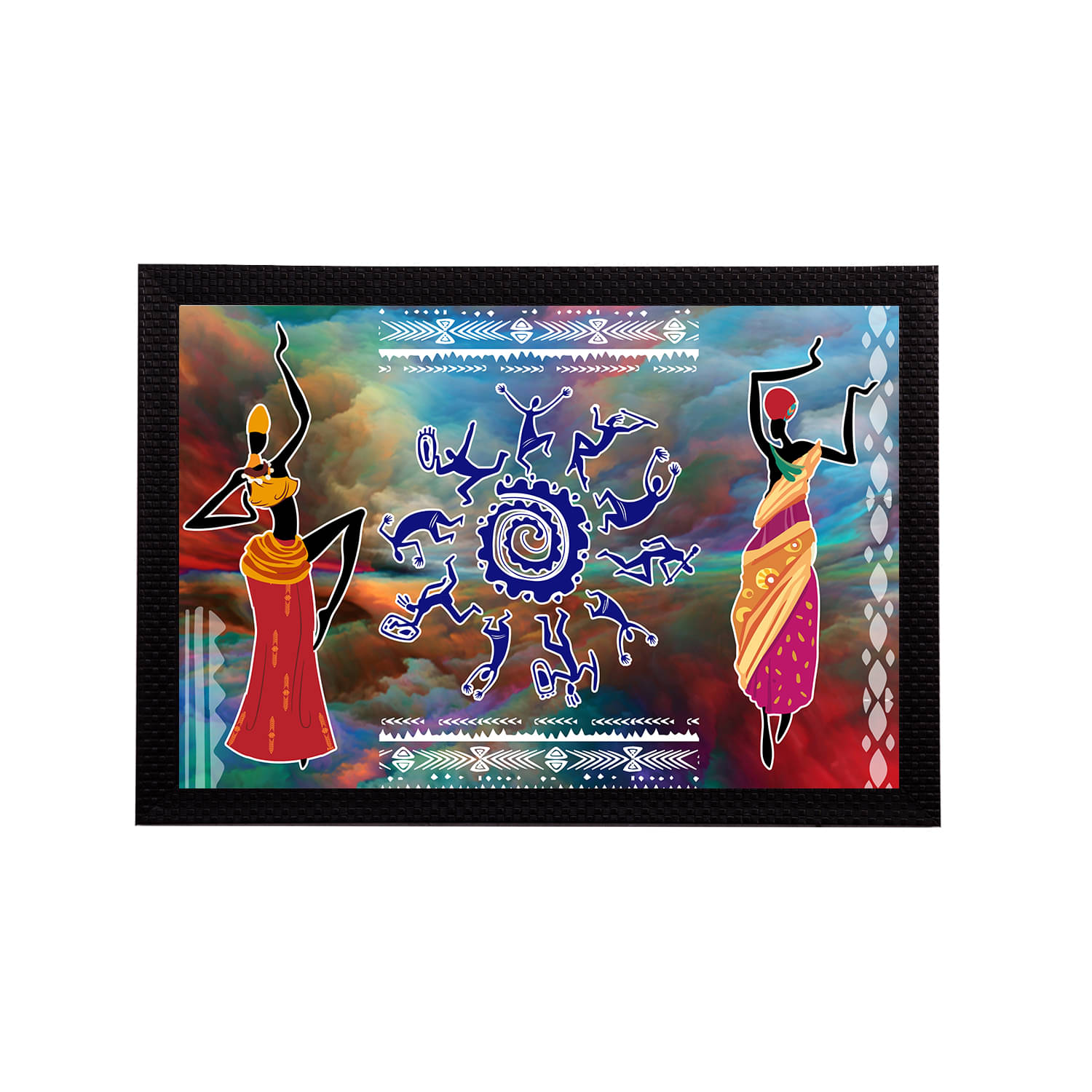 eCraftIndia Multicoloured Tribal Theme Satin Matt Texture UV Wall Art eCraftIndia Multicoloured Tribal Theme Satin Matt Texture UV Wall Art