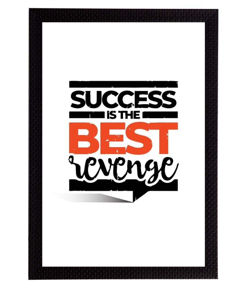     			eCraftIndia White & Black Motivational Quote Satin Matt Textured UV Art Painting