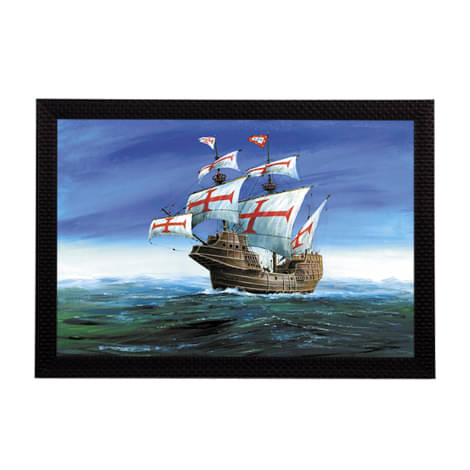 eCraftIndia Sailing Vintage Ship in Ocean Satin Matt Texture UV Art Painting eCraftIndia Sailing Vintage Ship in Ocean Satin Matt Texture UV Art Painting