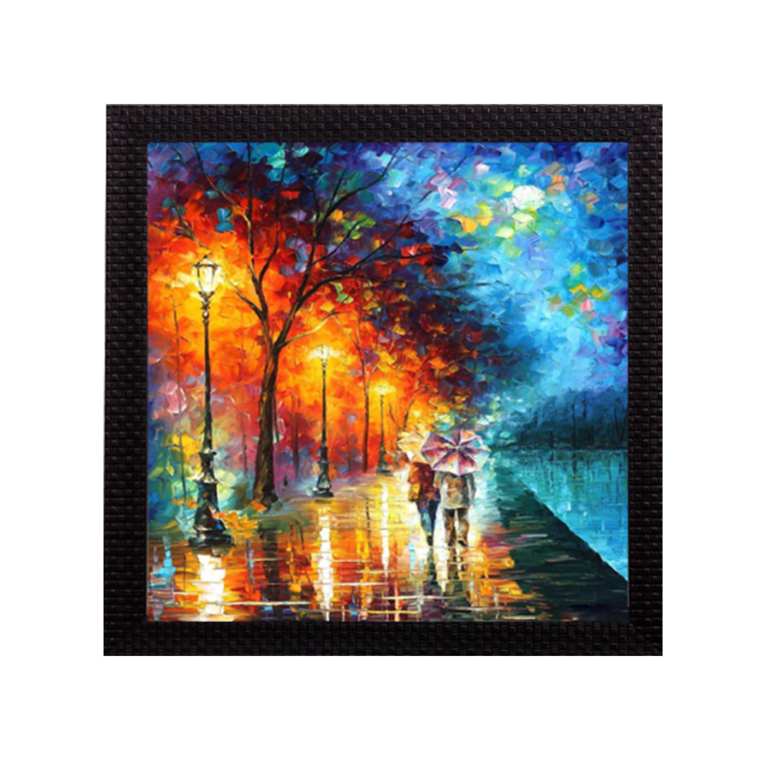     			eCraftIndia Multicoloured Rain Scene UV Wall Art