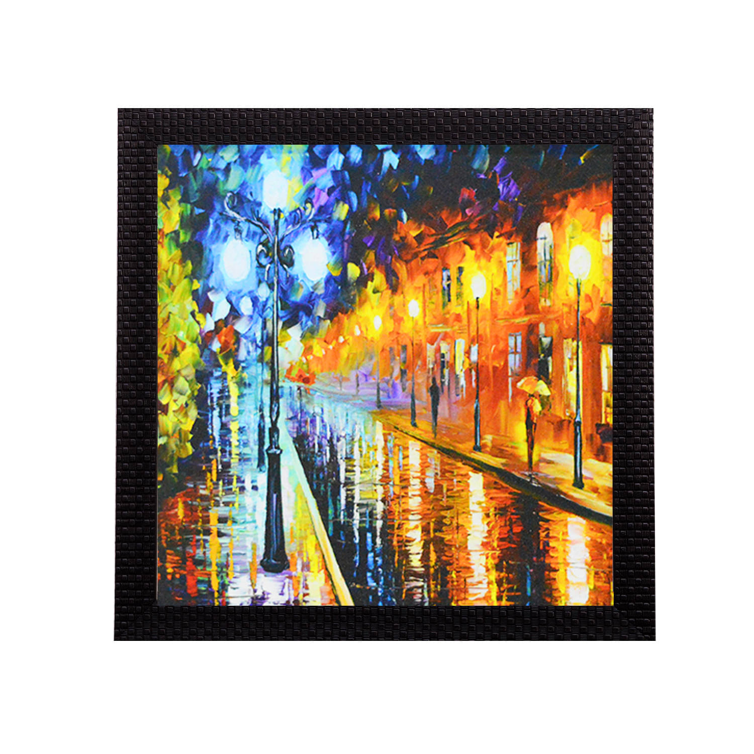     			eCraftIndia Multicoloured Beauty Under Rain UV Wall Art