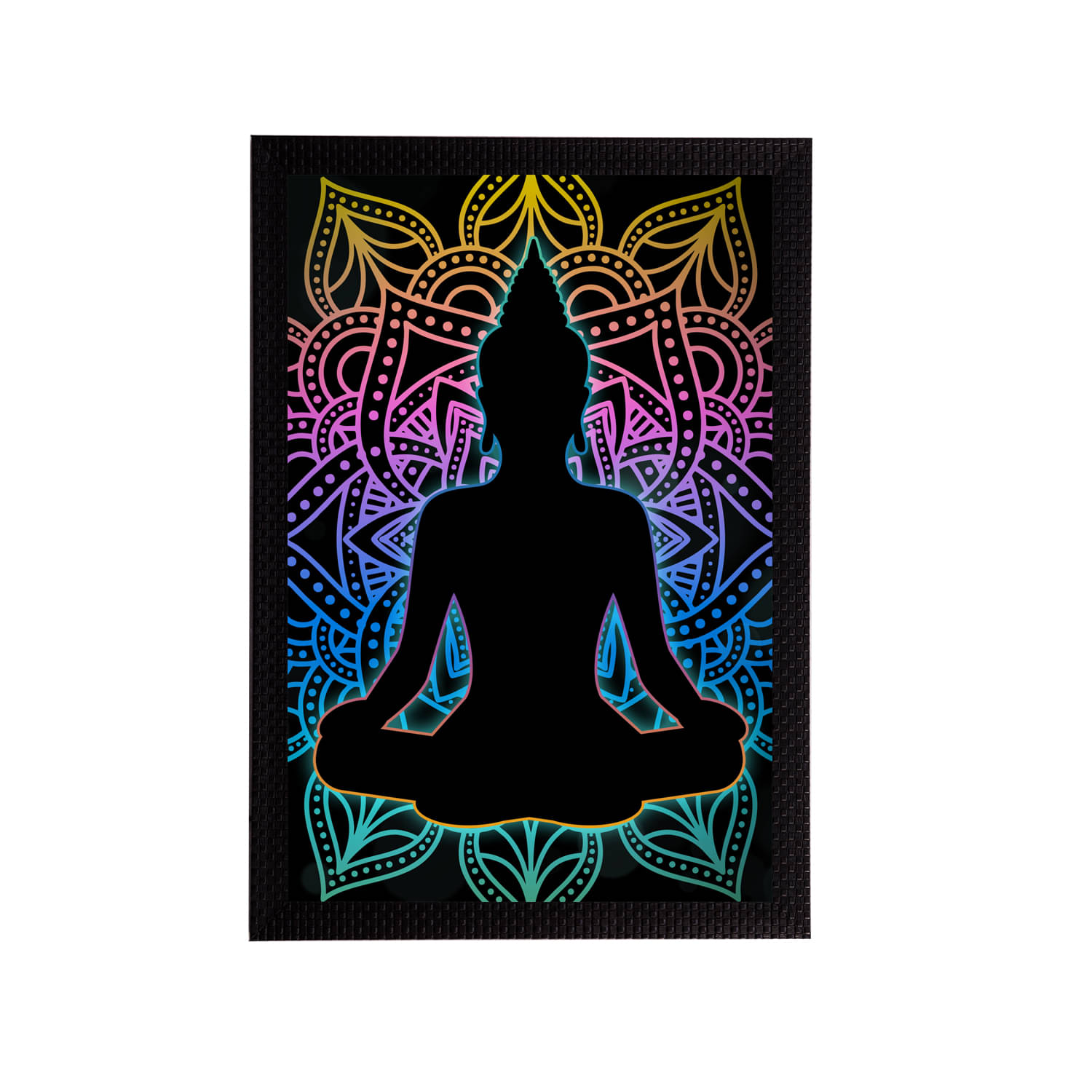 eCraftIndia Black & Blue Meditating Lord Buddha Satin Matt Texture UV Art Painting eCraftIndia Black & Blue Meditating Lord Buddha Satin Matt Texture UV Art Painting