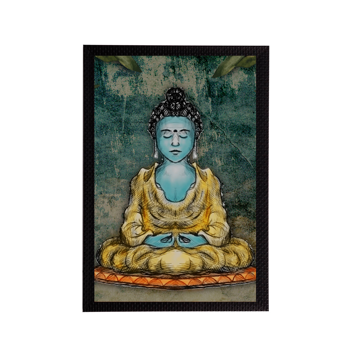 eCraftIndia Green & Blue Meditating Lord Buddha Satin Matt Textured UV Wall Painting eCraftIndia Green & Blue Meditating Lord Buddha Satin Matt Textured UV Wall Painting