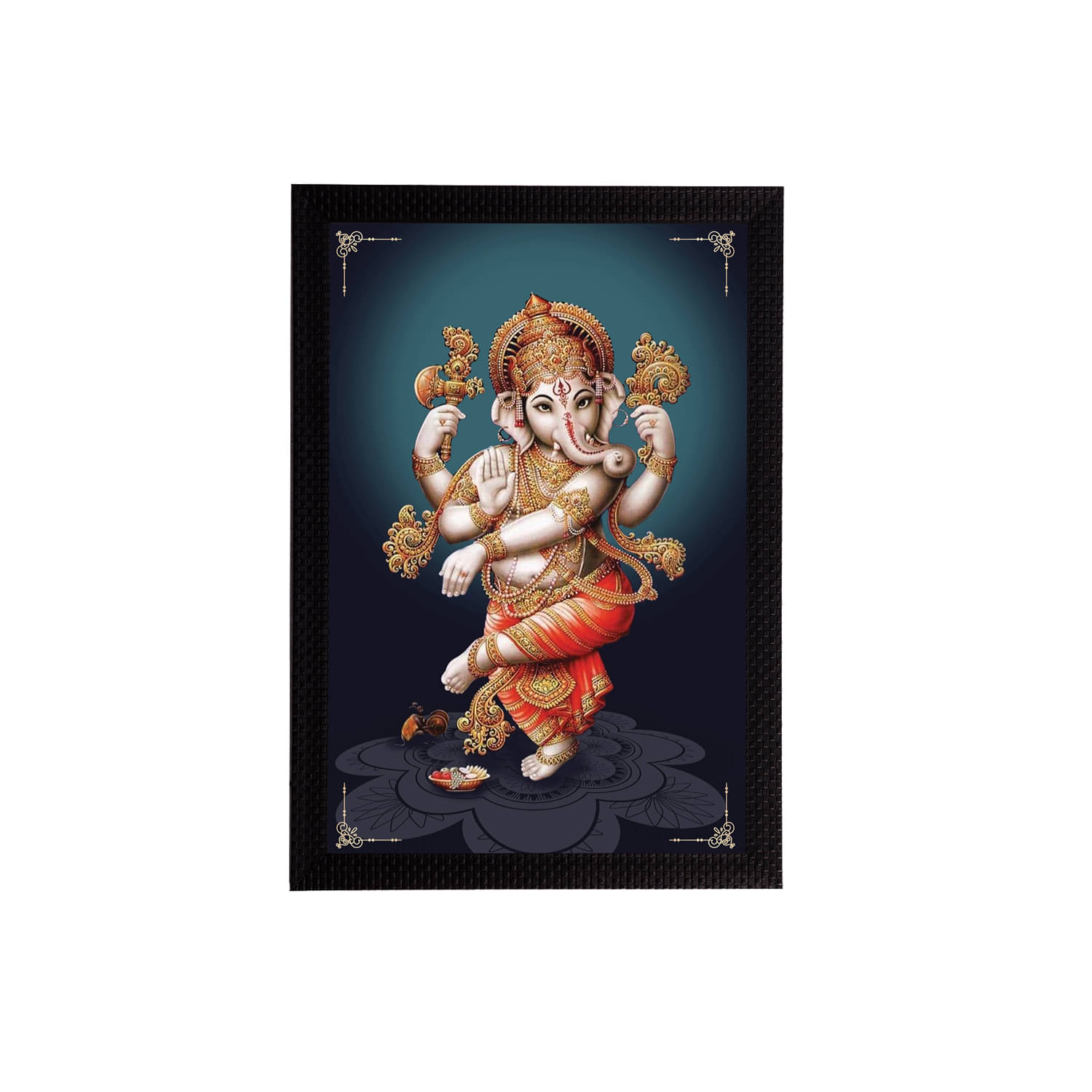 eCraftIndia Multi Lord Ganesha Satin Matt Texture UV Art Painting Wall Art With Frame eCraftIndia Multi Lord Ganesha Satin Matt Texture UV Art Painting Wall Art With Frame
