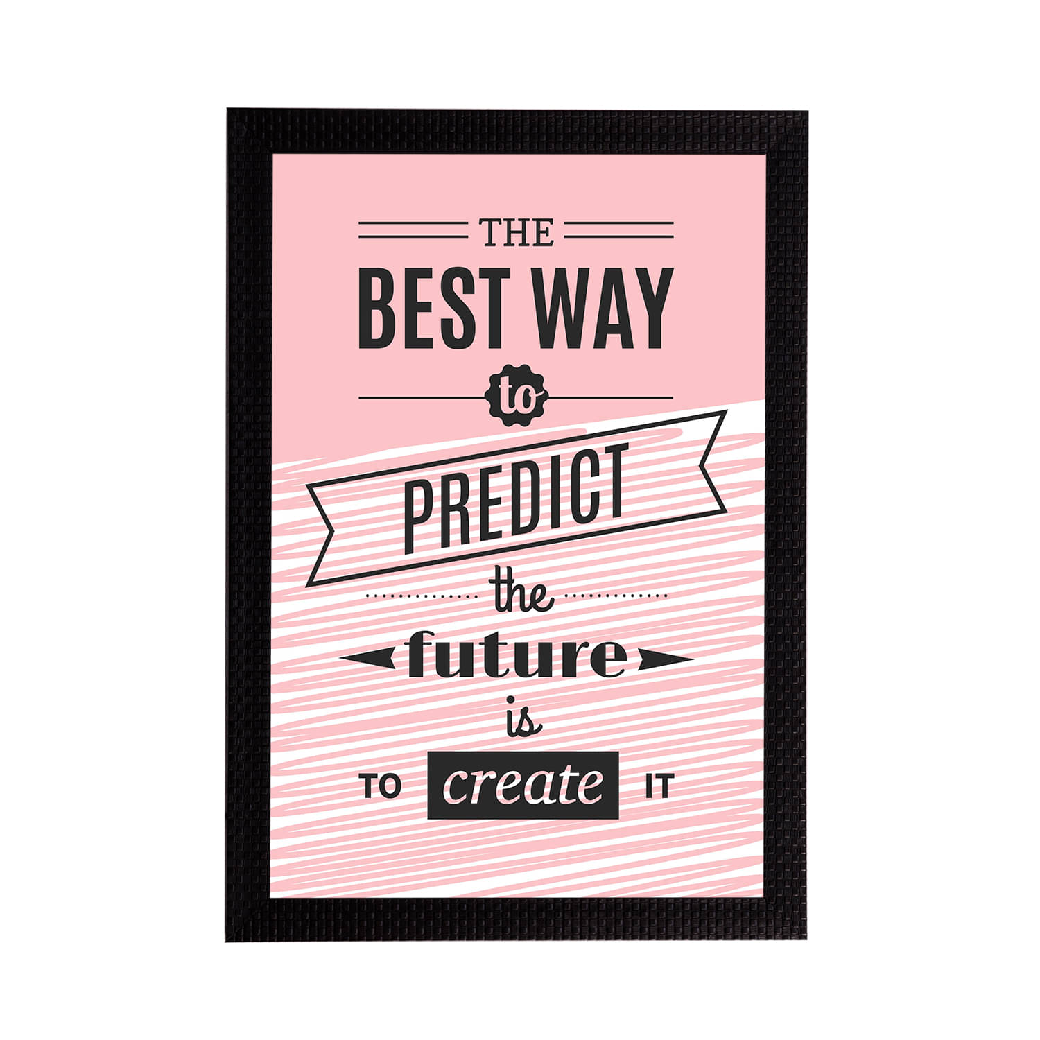     			eCraftIndia Pink & Grey Quote Printed Satin Matt Texture Framed UV Wall Art