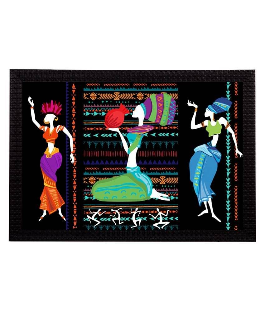 eCraftIndia Multicoloured Tribal Theme Satin Matt Texture UV Wall eCraftIndia Multicoloured Tribal Theme Satin Matt Texture UV Wall