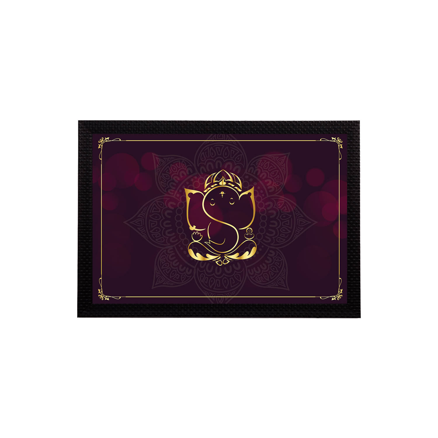 eCraftIndia Purple & Gold-Toned Lord Ganesha Satin Matt Texture UV Art Painting eCraftIndia Purple & Gold-Toned Lord Ganesha Satin Matt Texture UV Art Painting
