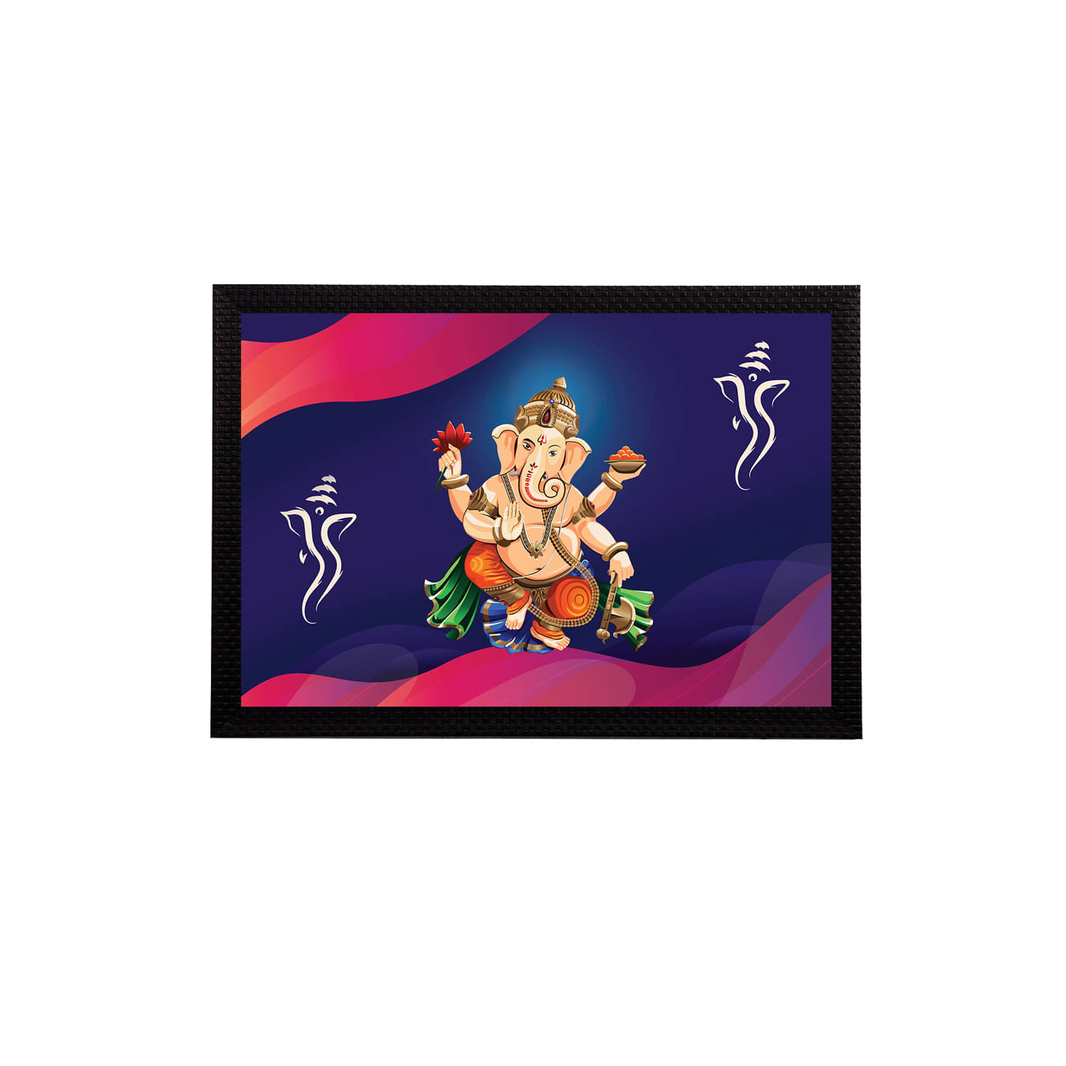 eCraftIndia Blue & Pink Lord Ganesha Satin Matt Texture Framed UV Wall Art Painting eCraftIndia Blue & Pink Lord Ganesha Satin Matt Texture Framed UV Wall Art Painting