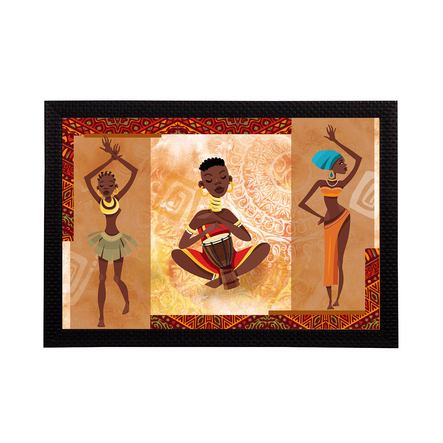 eCraftIndia Brown & Blue Tribal Theme Satin Matt Texture UV Wall Art eCraftIndia Brown & Blue Tribal Theme Satin Matt Texture UV Wall Art