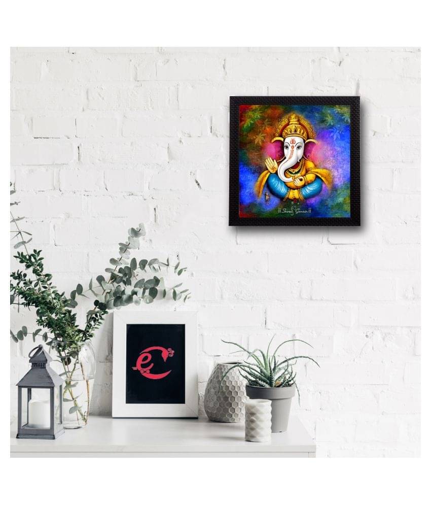     			eCraftIndia Multicoloured Lord Ganesha UV Wall Art