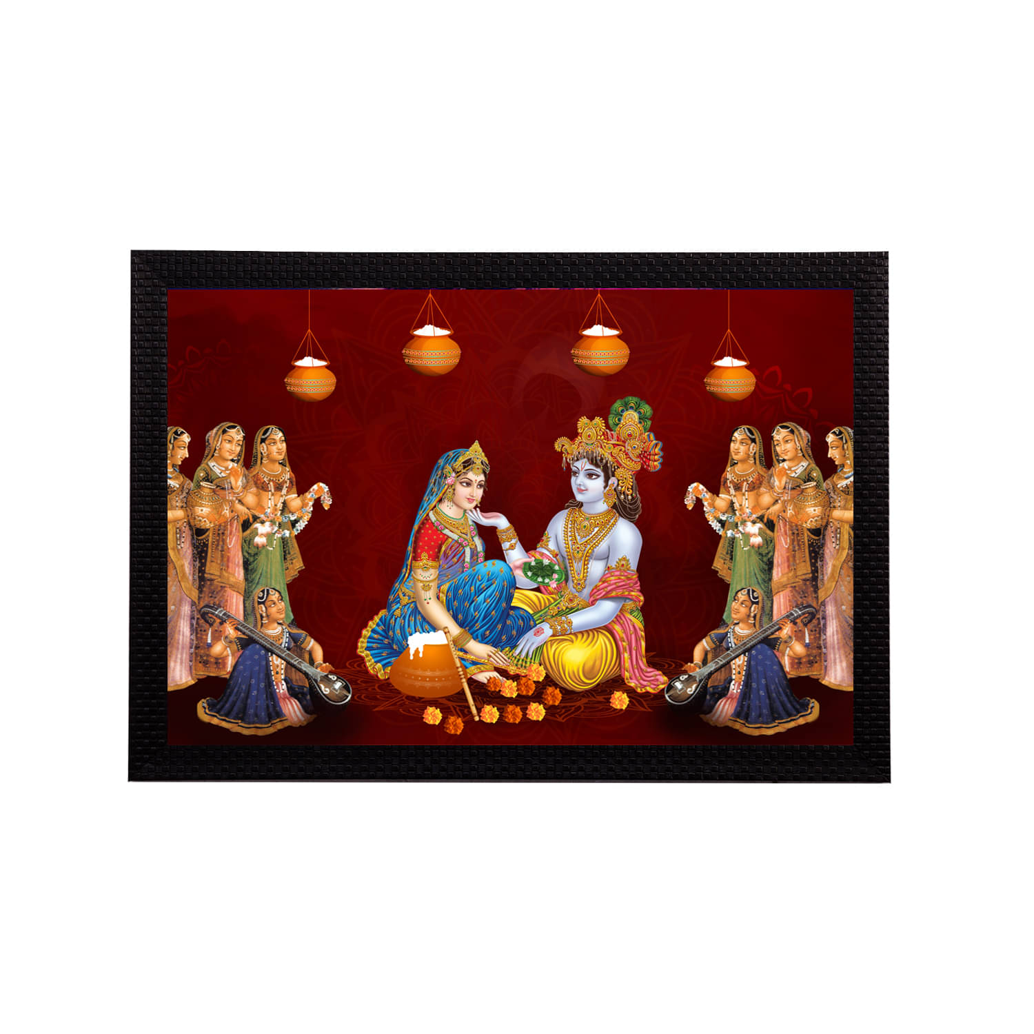     			eCraftIndia Lord Krishna Satin Matt Texture UV Art Painting