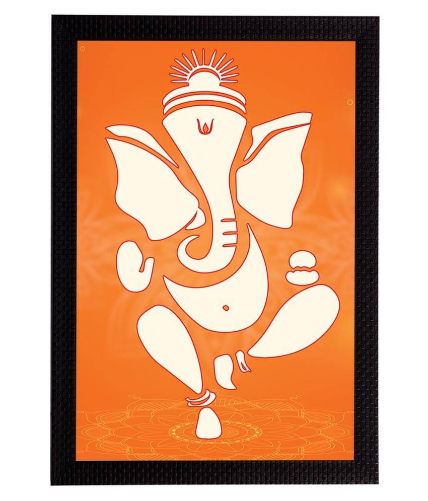 eCraftIndia Orange & Off-White Lord Ganesha Satin Matt Texture UV Art Painting eCraftIndia Orange & Off-White Lord Ganesha Satin Matt Texture UV Art Painting