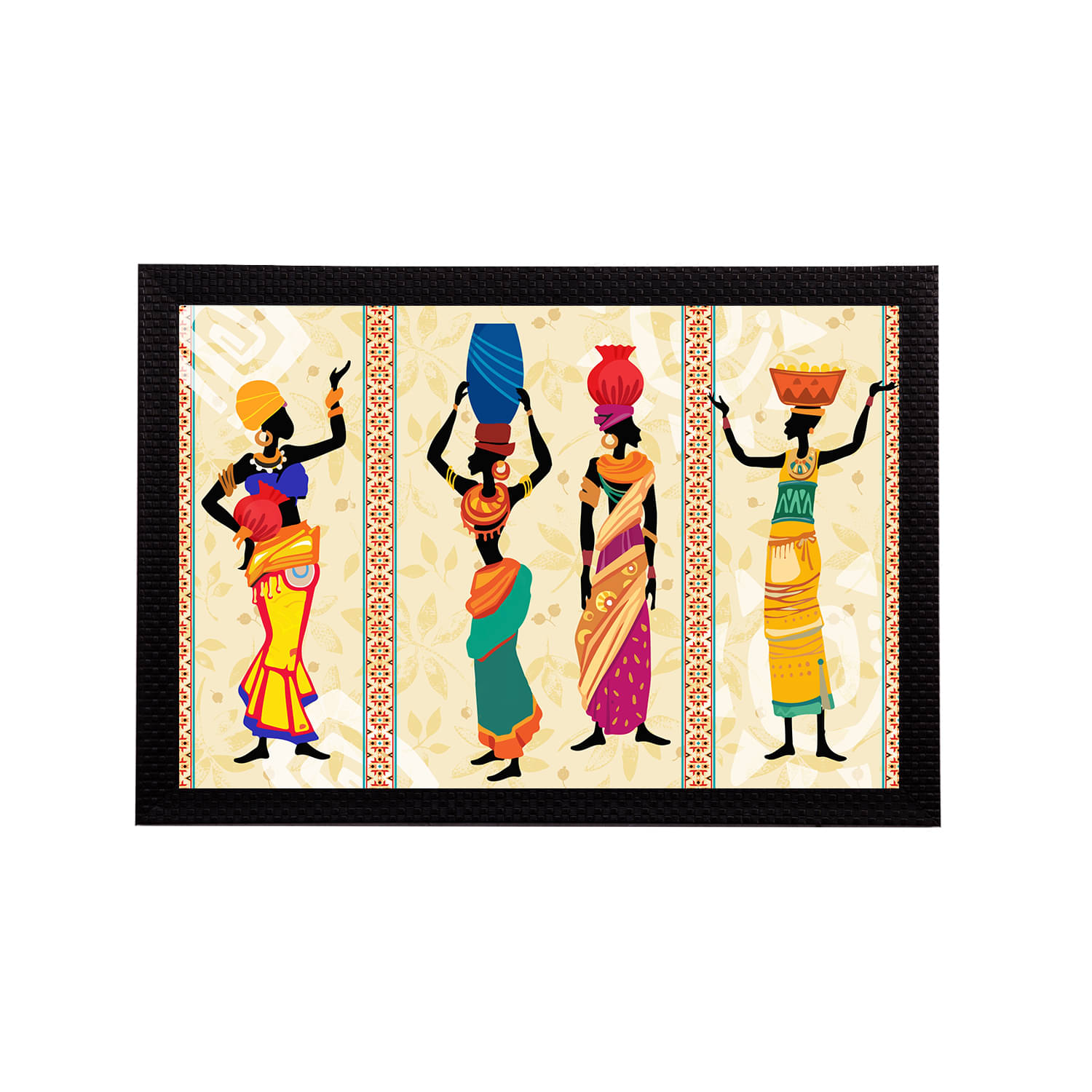 eCraftIndia Beige & Blue Tribal Theme Satin Matt Texture UV Art Painting eCraftIndia Beige & Blue Tribal Theme Satin Matt Texture UV Art Painting