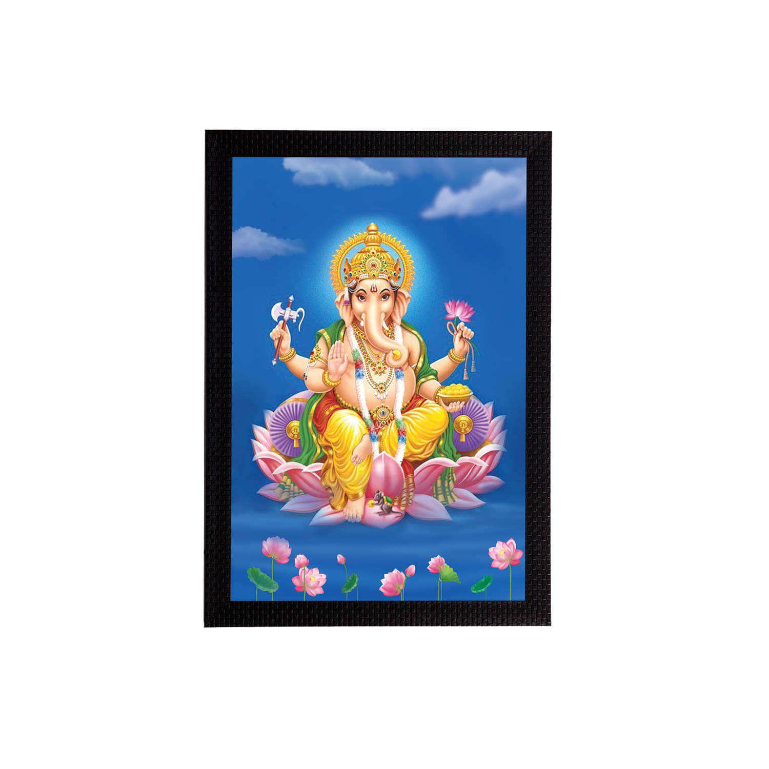     			eCraftIndia Lord Ganesha Satin Matt Texture UV Art Painting