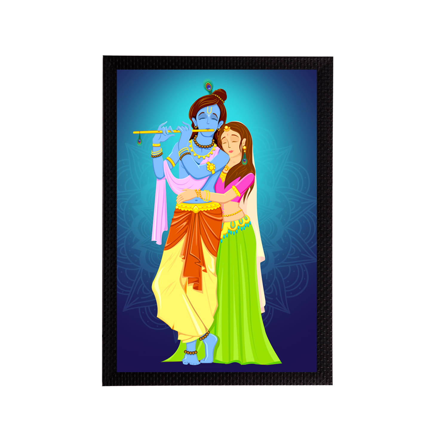     			eCraftIndia Lord Krishna Satin Matt Texture UV Art Painting