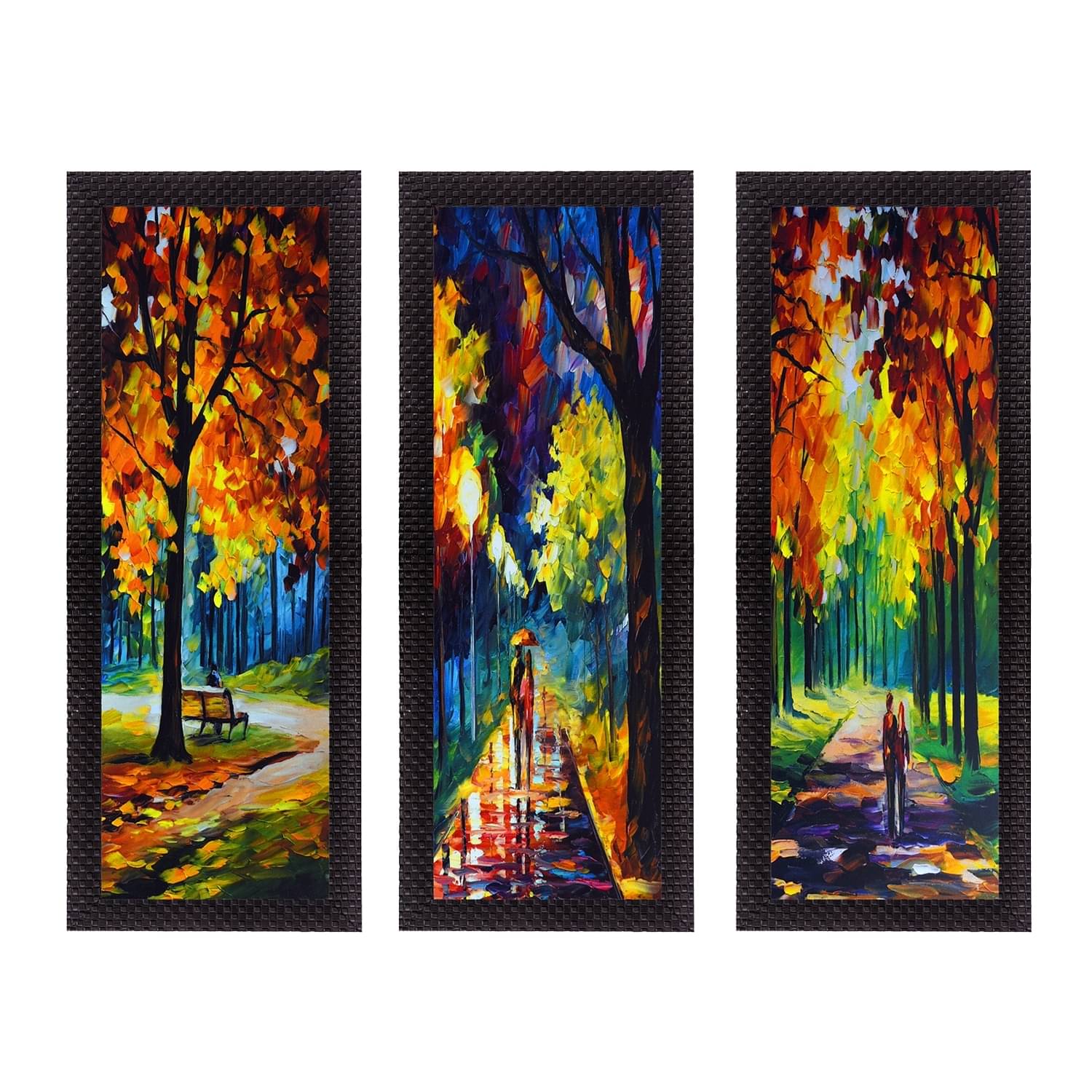 eCraftIndia Set of 3 Green & Blue Couple Love Moments Satin Matt Texture UV Wall Art eCraftIndia Set of 3 Green & Blue Couple Love Moments Satin Matt Texture UV Wall Art