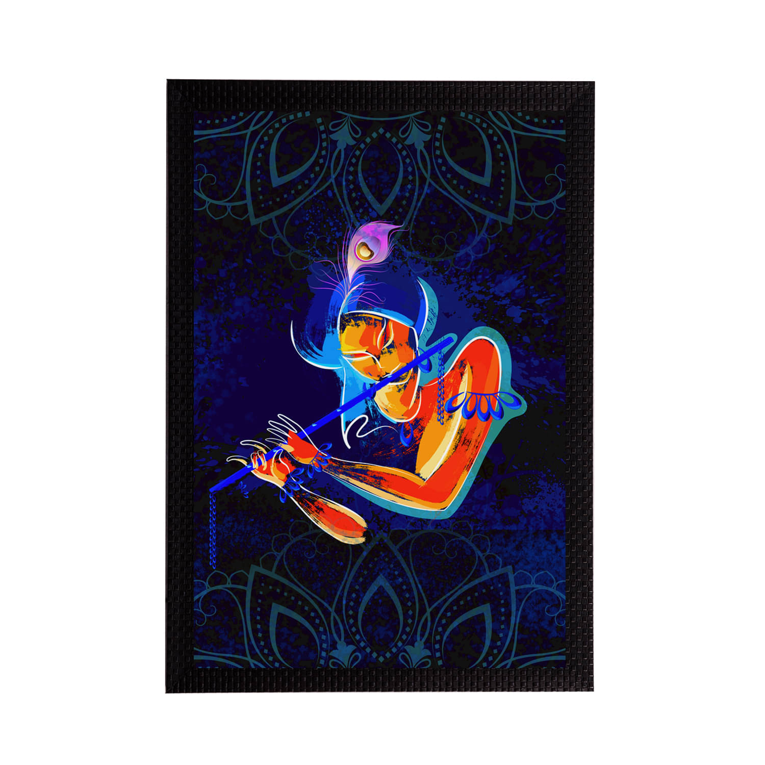     			eCraftIndia Multi Lord Krishna Painting Wall Art With Frame