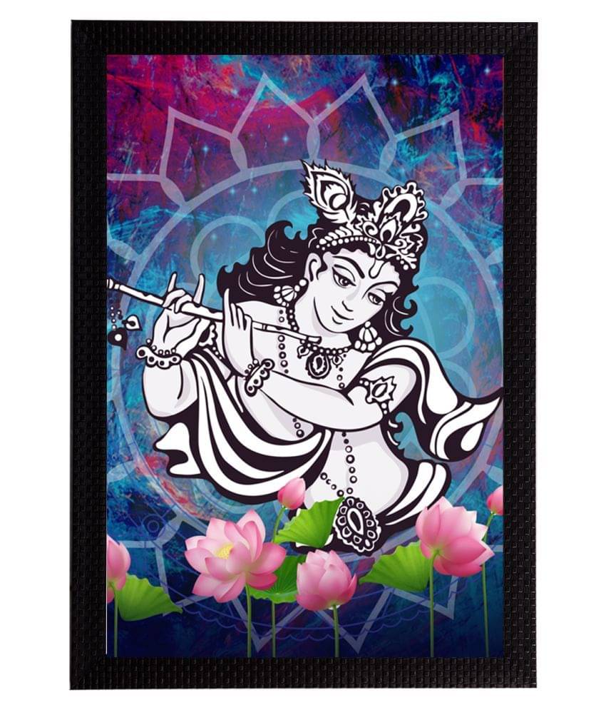 eCraftIndia Blue & Grey Lord Krishna Satin Matt Textured UV Wall Painting eCraftIndia Blue & Grey Lord Krishna Satin Matt Textured UV Wall Painting