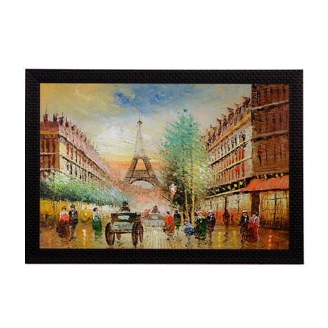 eCraftIndia Eiffel Tower with City View Satin Matt Texture UV Art Painting eCraftIndia Eiffel Tower with City View Satin Matt Texture UV Art Painting