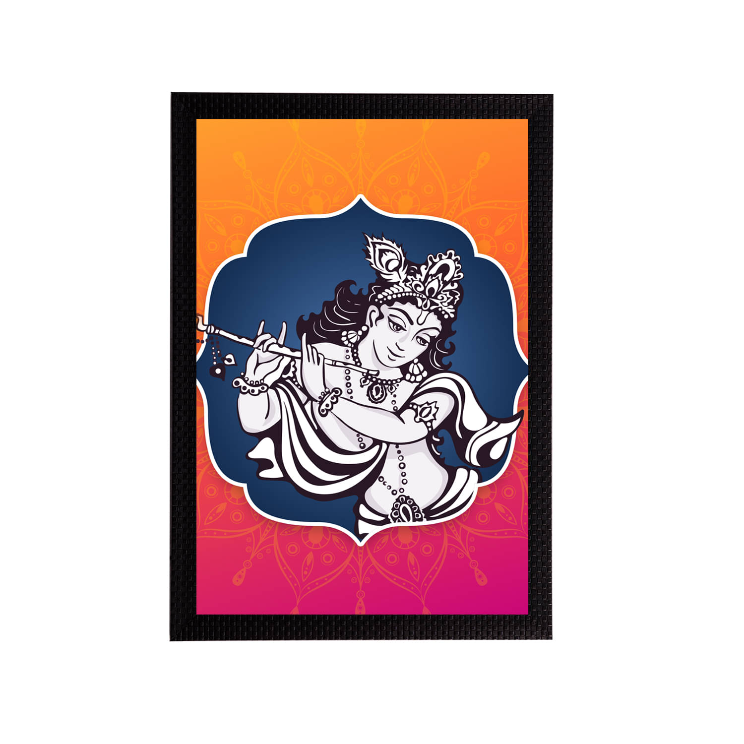     			eCraftIndia Lord Krishna Satin Matt Texture UV Art Painting