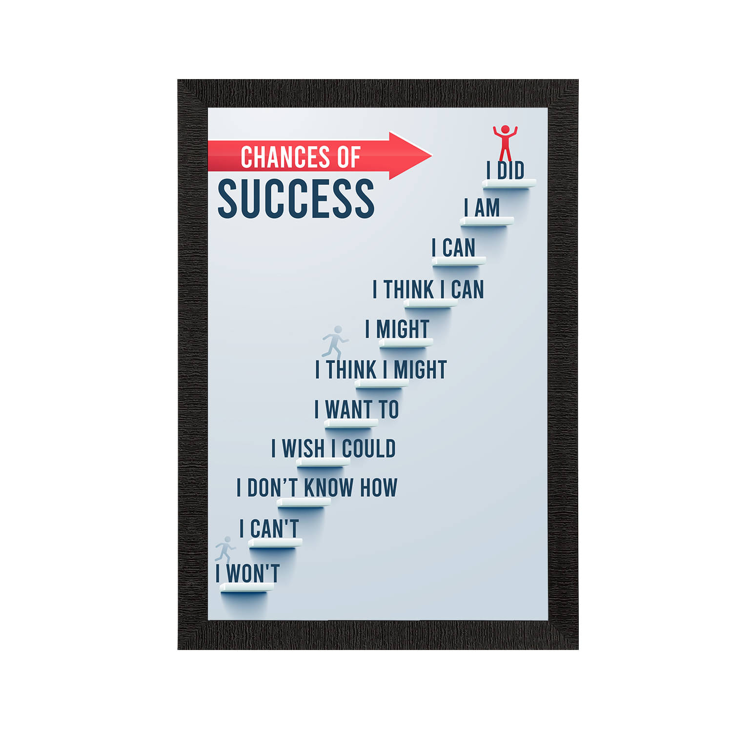     			eCraftIndia Blue & Red Motivational Quote Satin Matte Texture UV Wall Painting